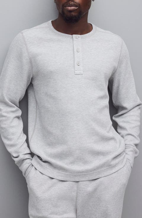 Standard Fit Lightweight Waffle Knit Henley
