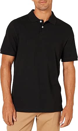 Amazon Essentials Men's Polo Shirts Short Sleeve, Slim-Fit Cotton Pique